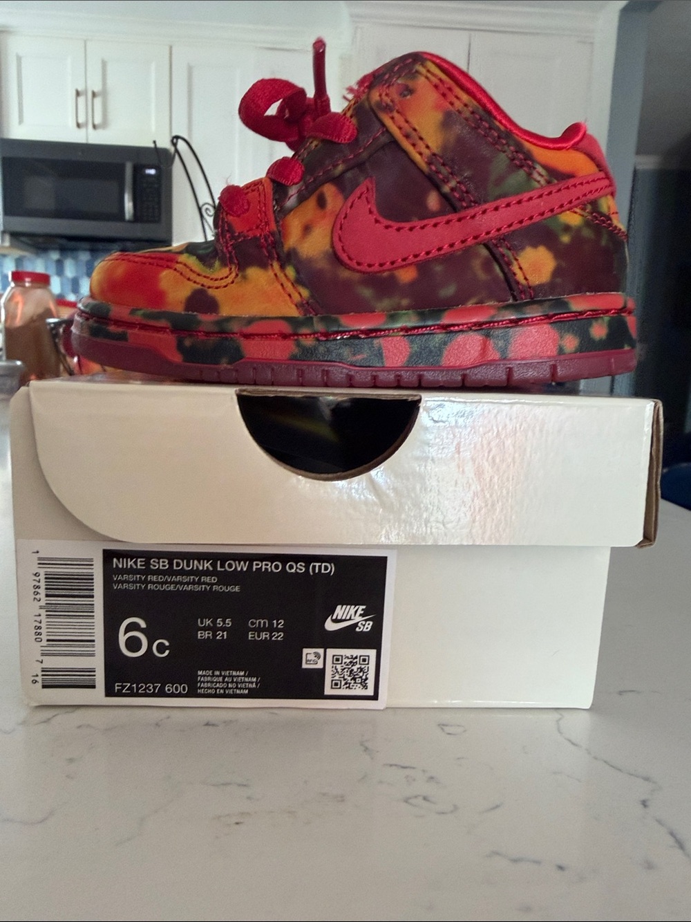 Nike toddler SB dunk low pro QS no place like home size 6C
